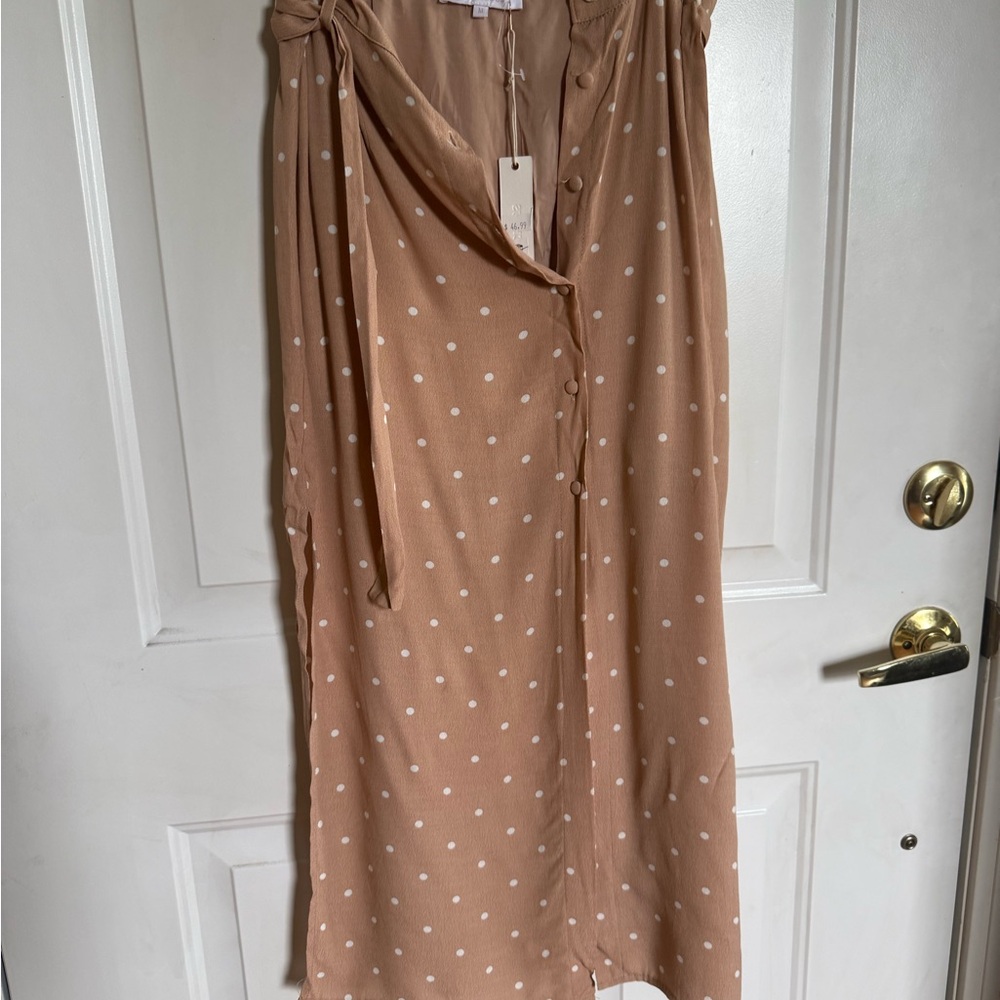 Olivaceous Beige Polka Dot skirt